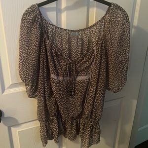 Boho sheer blouse with lace accents